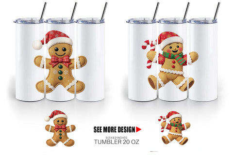 Tumbler Patchwork Gingerbread Sublimation artnoy 