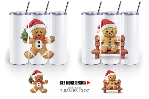 Tumbler Patchwork Gingerbread Sublimation artnoy 