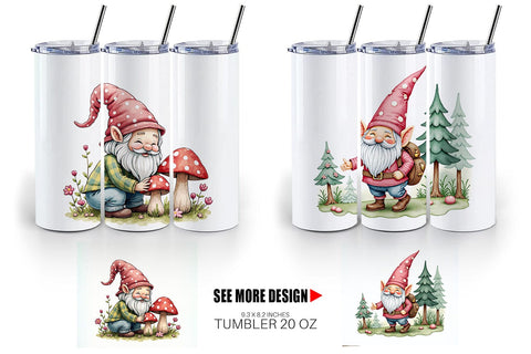 Tumbler Patchwork Gnome Collection Sublimation artnoy 