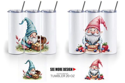 Tumbler Patchwork Gnome Collection Sublimation artnoy 