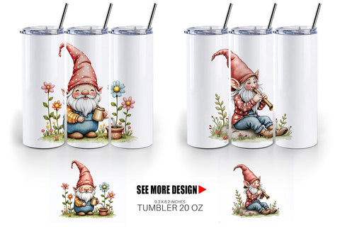Tumbler Patchwork Gnome Collection Sublimation artnoy 