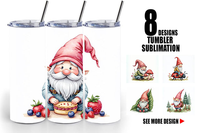 Tumbler Patchwork Gnome Collection Sublimation artnoy 