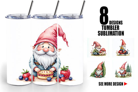 Tumbler Patchwork Gnome Collection Sublimation artnoy 