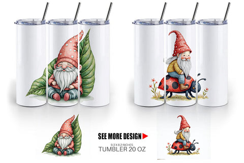 Tumbler Patchwork Gnome Collection Sublimation artnoy 