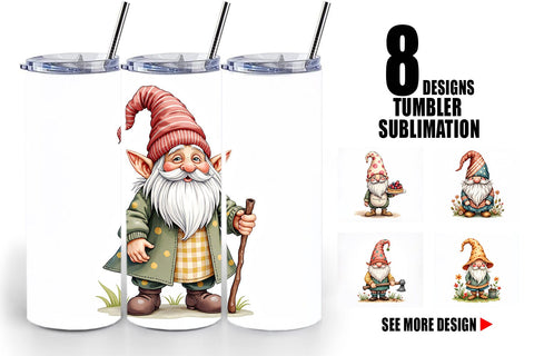 Tumbler Patchwork Gnomes Sublimation artnoy 
