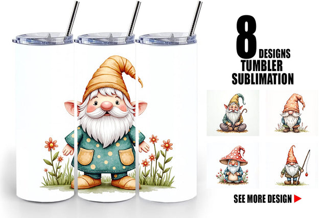 Tumbler Patchwork Gnomes Sublimation artnoy 