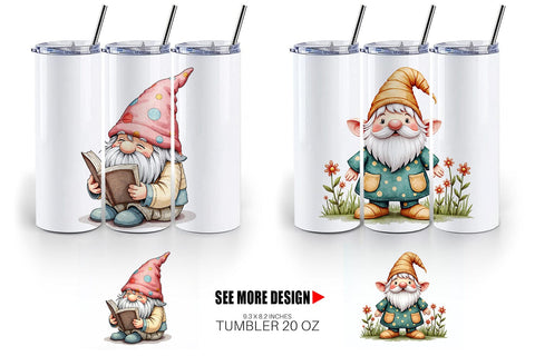 Tumbler Patchwork Gnomes Sublimation artnoy 