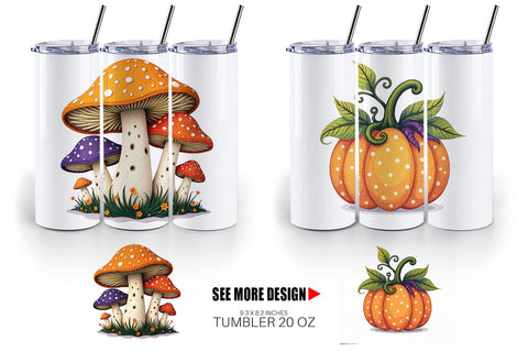 Tumbler Patchwork Halloween Botanicals Sublimation artnoy 