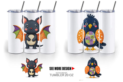 Tumbler Patchwork Halloween Critters Sublimation artnoy 