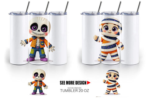 Tumbler Patchwork Halloween Friends Sublimation artnoy 