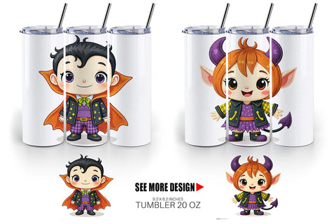Tumbler Patchwork Halloween Friends Sublimation artnoy 