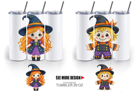 Tumbler Patchwork Halloween Friends Sublimation artnoy 
