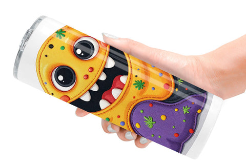 Tumbler Patchwork Halloween Monsters Sublimation artnoy 