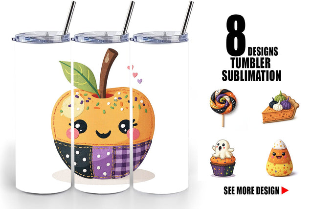 Tumbler Patchwork Halloween Treats Sublimation artnoy 
