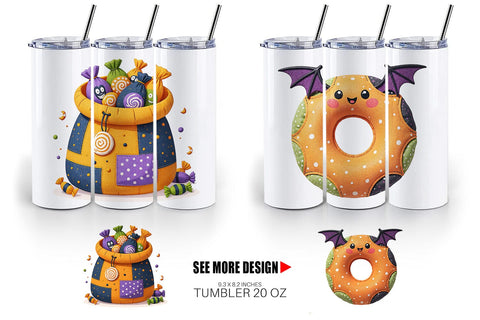 Tumbler Patchwork Halloween Treats Sublimation artnoy 