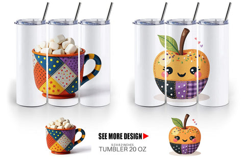 Tumbler Patchwork Halloween Treats Sublimation artnoy 