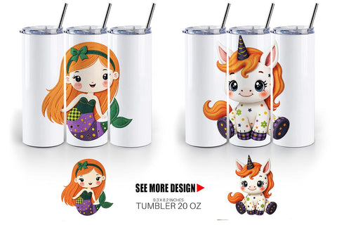 Tumbler Patchwork Magical Creatures Sublimation artnoy 