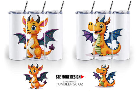 Tumbler Patchwork Magical Creatures Sublimation artnoy 