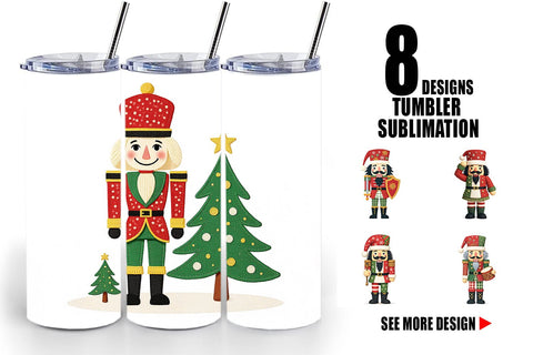 Tumbler Patchwork Nutcracker Sublimation artnoy 