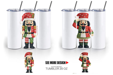 Tumbler Patchwork Nutcracker Sublimation artnoy 