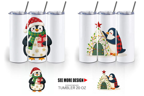 Tumbler Patchwork Penguin Sublimation artnoy 