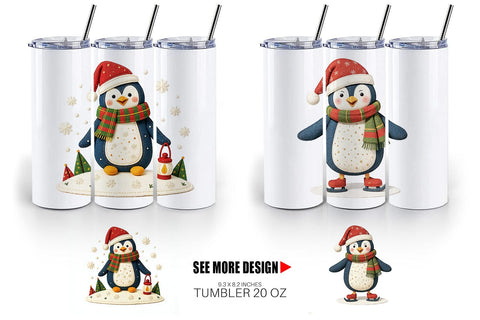 Tumbler Patchwork Penguin Sublimation artnoy 