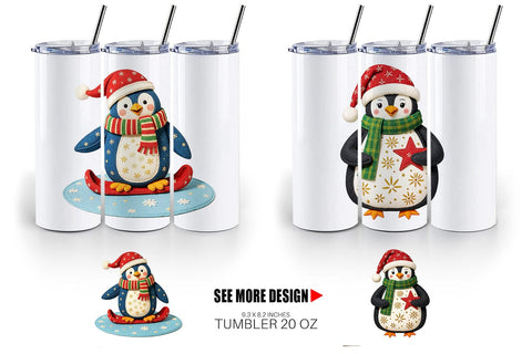 Tumbler Patchwork Penguin Sublimation artnoy 