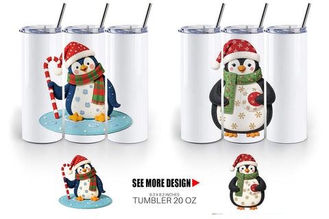 Tumbler Patchwork Penguin Sublimation artnoy 