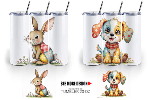 Tumbler Patchwork Pet Pals Sublimation artnoy 