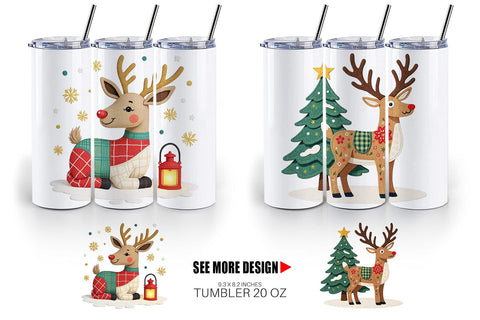 Tumbler Patchwork Reindeer Sublimation artnoy 