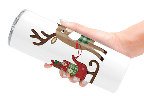 Tumbler Patchwork Reindeer Sublimation artnoy 