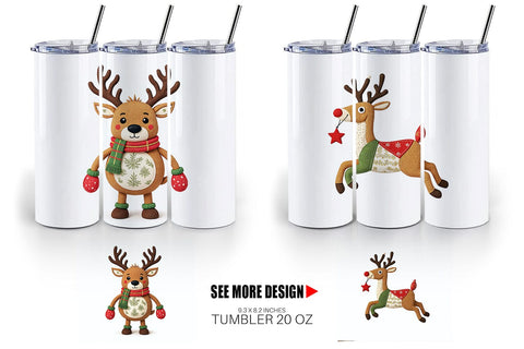 Tumbler Patchwork Reindeer Sublimation artnoy 