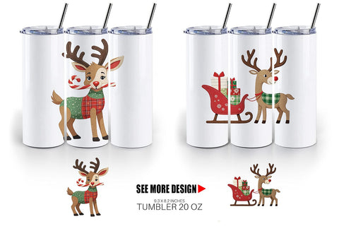 Tumbler Patchwork Reindeer Sublimation artnoy 