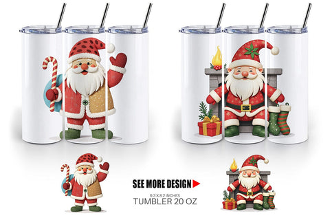 Tumbler Patchwork Santa Sublimation artnoy 