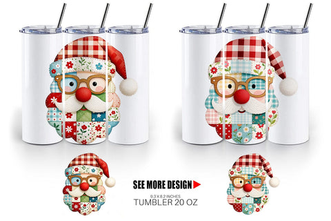 Tumbler Patchwork Santa Sublimation artnoy 