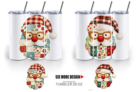 Tumbler Patchwork Santa Sublimation artnoy 