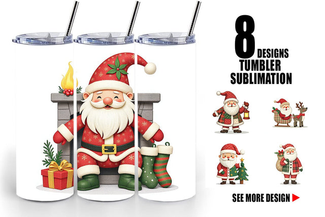 Tumbler Patchwork Santa Sublimation artnoy 
