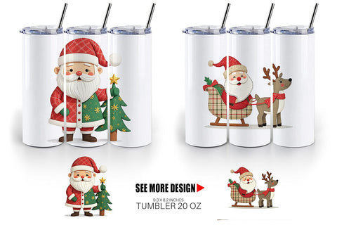 Tumbler Patchwork Santa Sublimation artnoy 