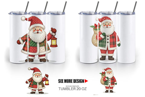 Tumbler Patchwork Santa Sublimation artnoy 
