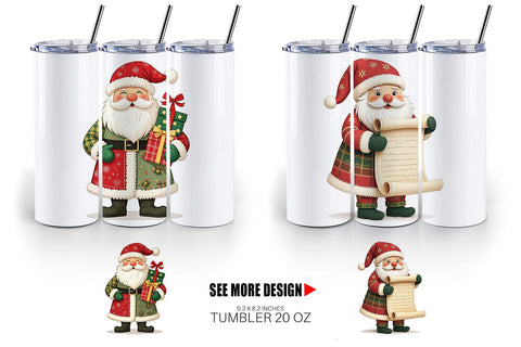 Tumbler Patchwork Santa Sublimation artnoy 