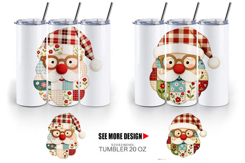 Tumbler Patchwork Santa Sublimation artnoy 
