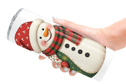 Tumbler Patchwork Snowman Sublimation artnoy 