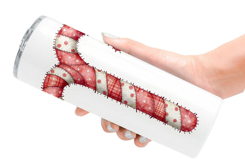 Tumbler Patchwork Watercolor Christmas Sublimation artnoy 