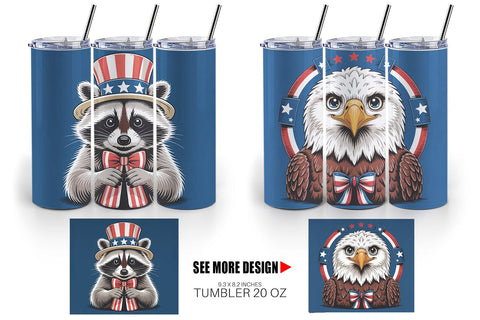 Tumbler Patriotic Animal Sublimation artnoy 