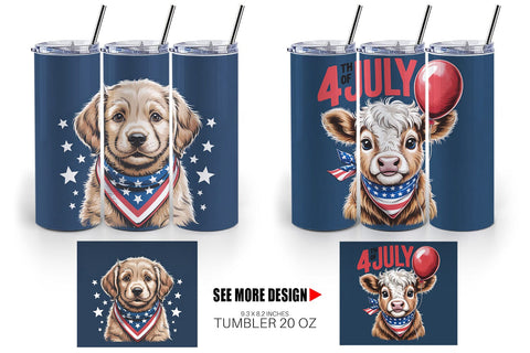 Tumbler Patriotic Animal Sublimation artnoy 