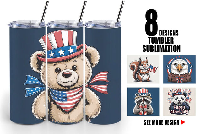 Tumbler Patriotic Animal Sublimation artnoy 