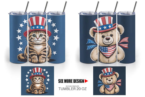 Tumbler Patriotic Animal Sublimation artnoy 