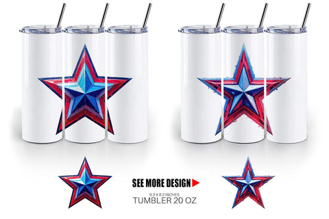 Tumbler Patriotic Stars Sublimation artnoy 