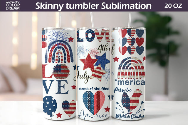 Tumbler Patriotic Sublimation | 4th of July Tumbler Wrap Sublimation WatercolorColorDream 