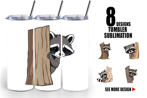 Tumbler Peeking Raccoon Sublimation artnoy 